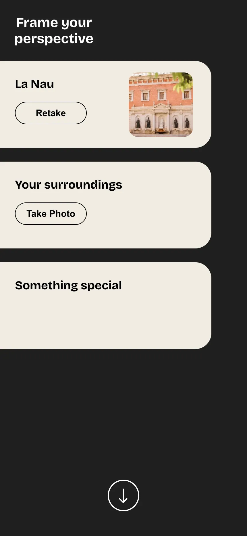Photo tasks for La Nau, the surroundings, and something special, with a selected sample photo of La Nau.